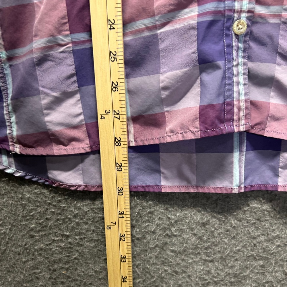 Eddie Bauer Travex Womens XL Purple Plaid Long Sleeve Button Down Hiking Shirt - Picture 8 of 9